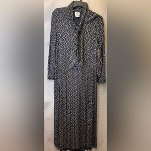 Vintage Laura Ashley Floral Print Dress with Tie Collar Long Sleeved Sz 4